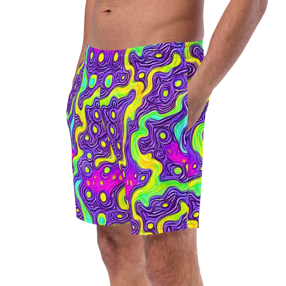 Psychedelic Pulse on Swim Trunks — Left Front
