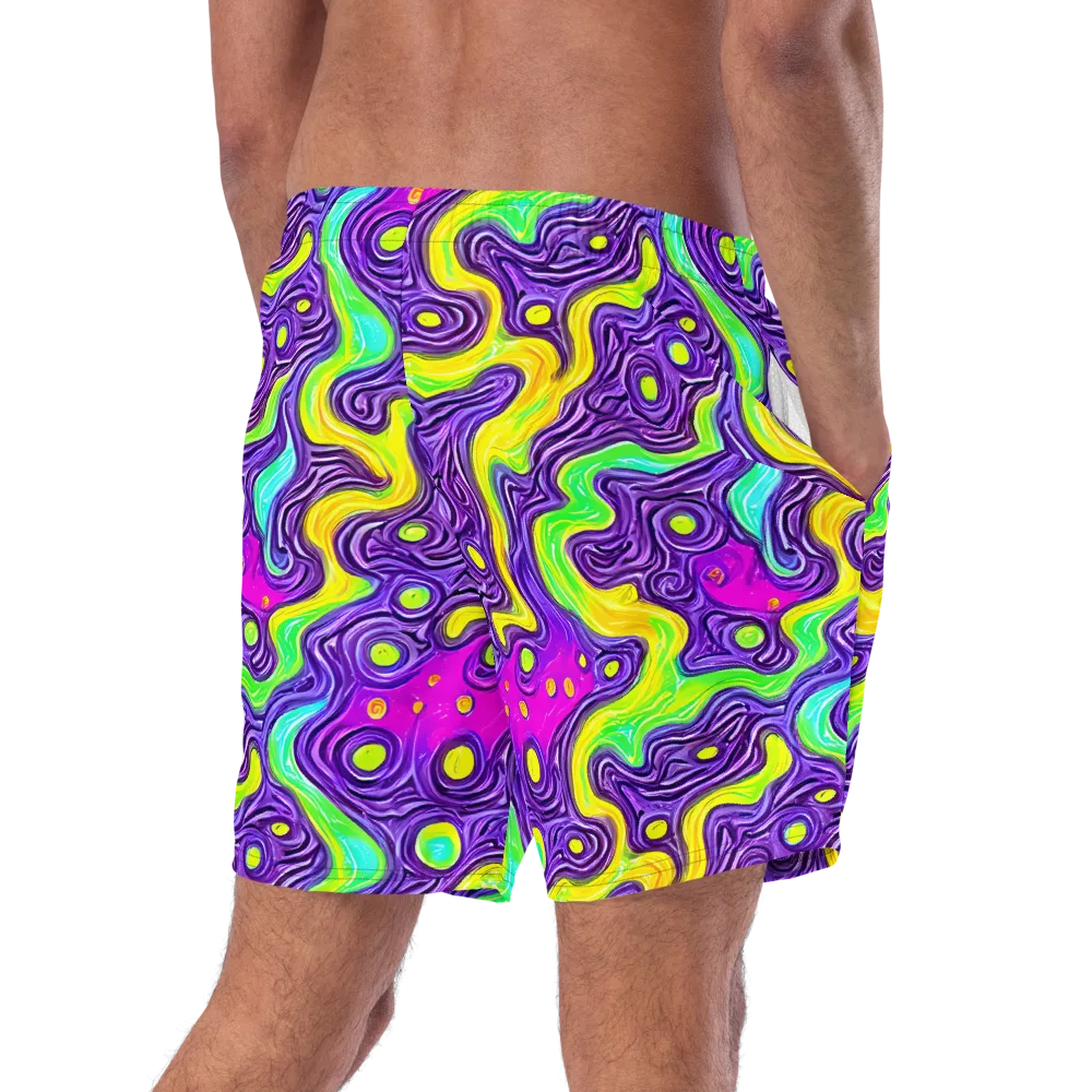 Psychedelic Pulse on Swim Trunks — Right Back