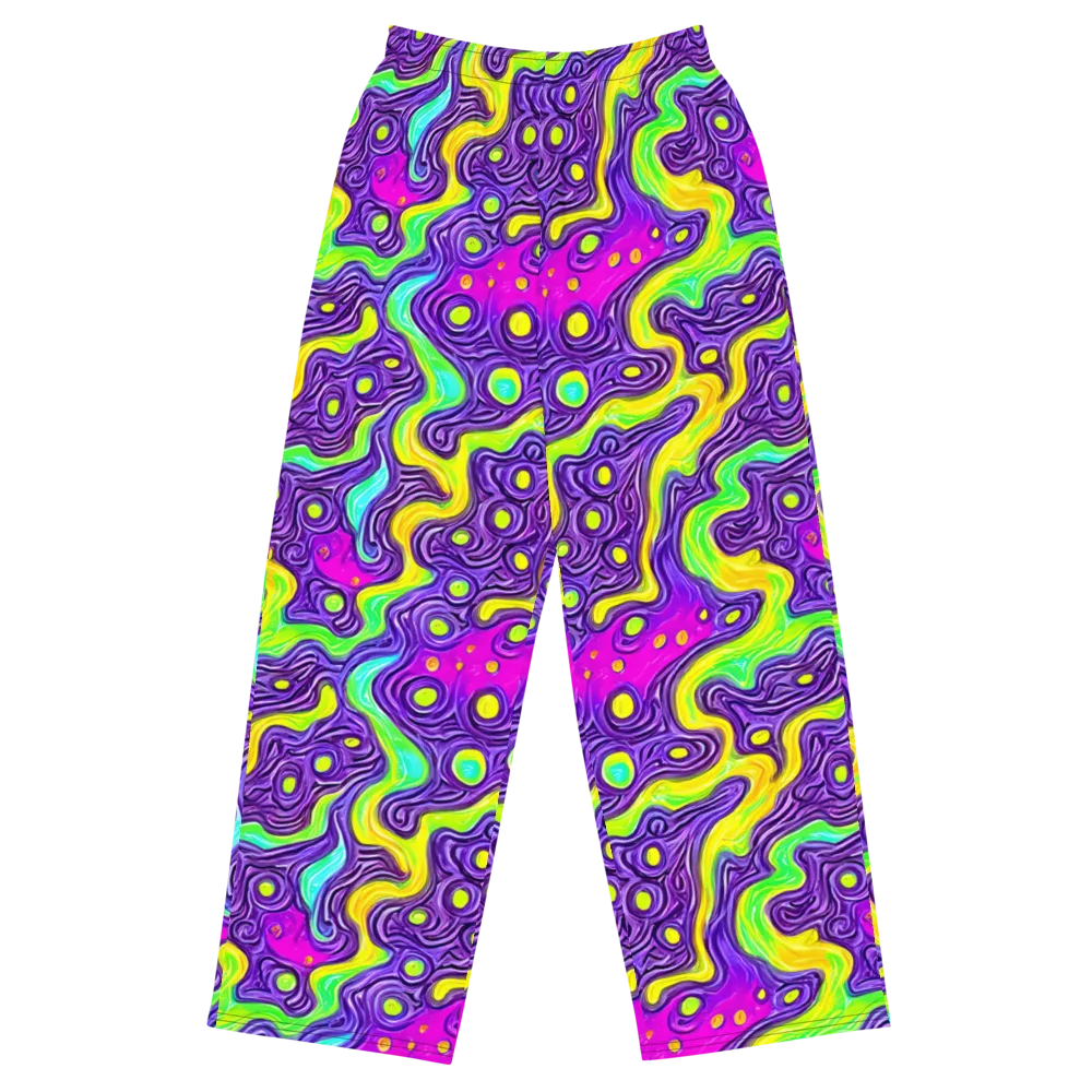 Psychedelic Pulse on Wide-Leg Pants — Front