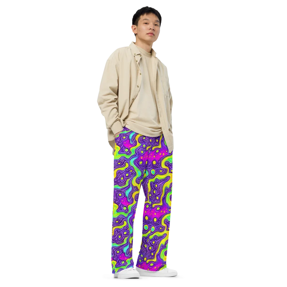 Psychedelic Pulse on Wide-Leg Pants — Right Front