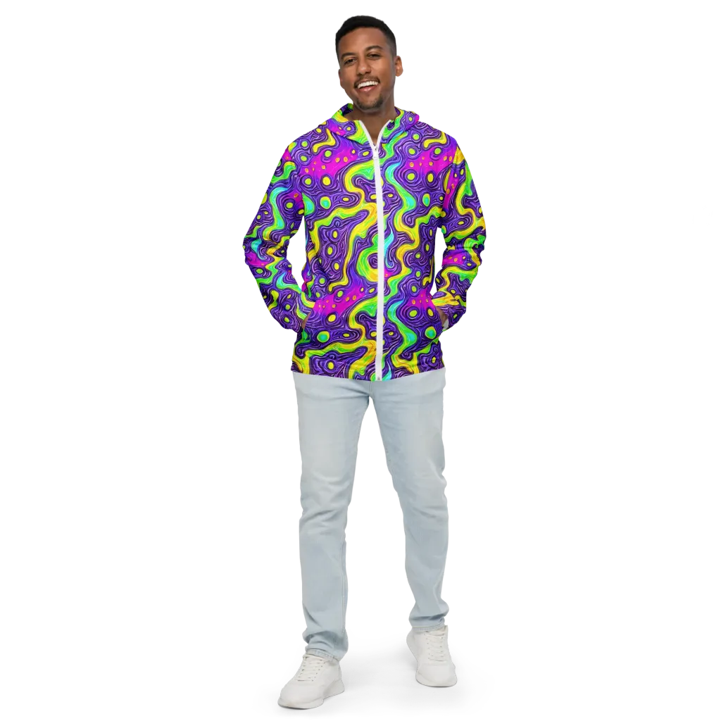 Psychedelic Pulse on Men's Windbreaker — Front