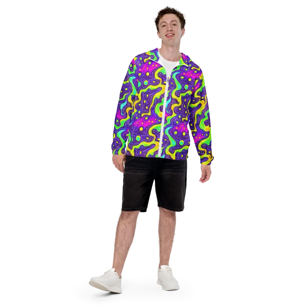 Psychedelic Pulse on Men's Windbreaker — Front