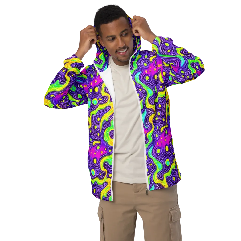 Psychedelic Pulse on Men's Windbreaker — Front