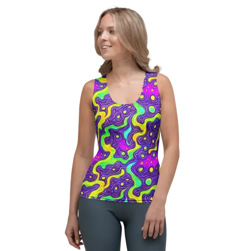 Psychedelic Pulse on a Women's Tank Top