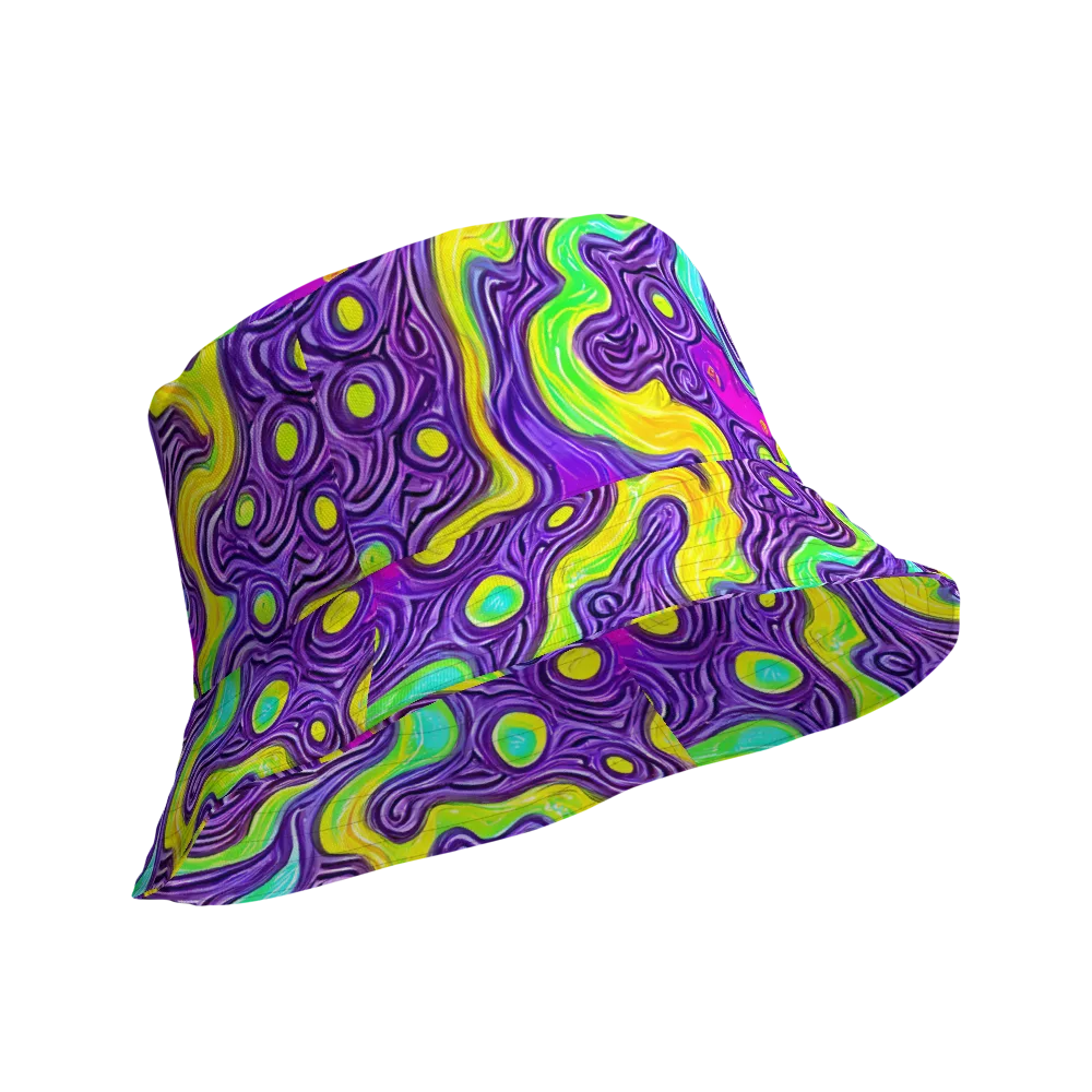 Psychedelic Pulse on Reversible Bucket Hat — Product details Outside