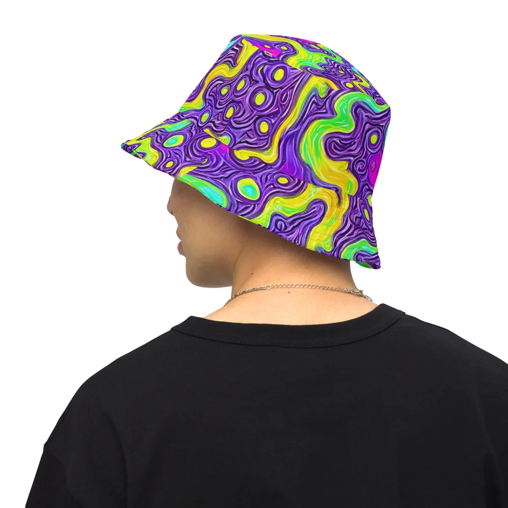 Psychedelic Pulse on Reversible Bucket Hat — Back Inside