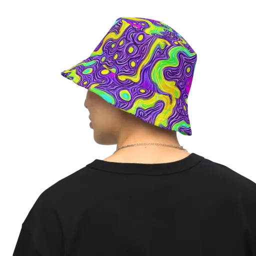 Psychedelic Pulse on a Reversible Bucket Hat