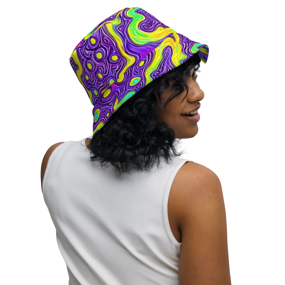 Psychedelic Pulse on Reversible Bucket Hat — Right Outside
