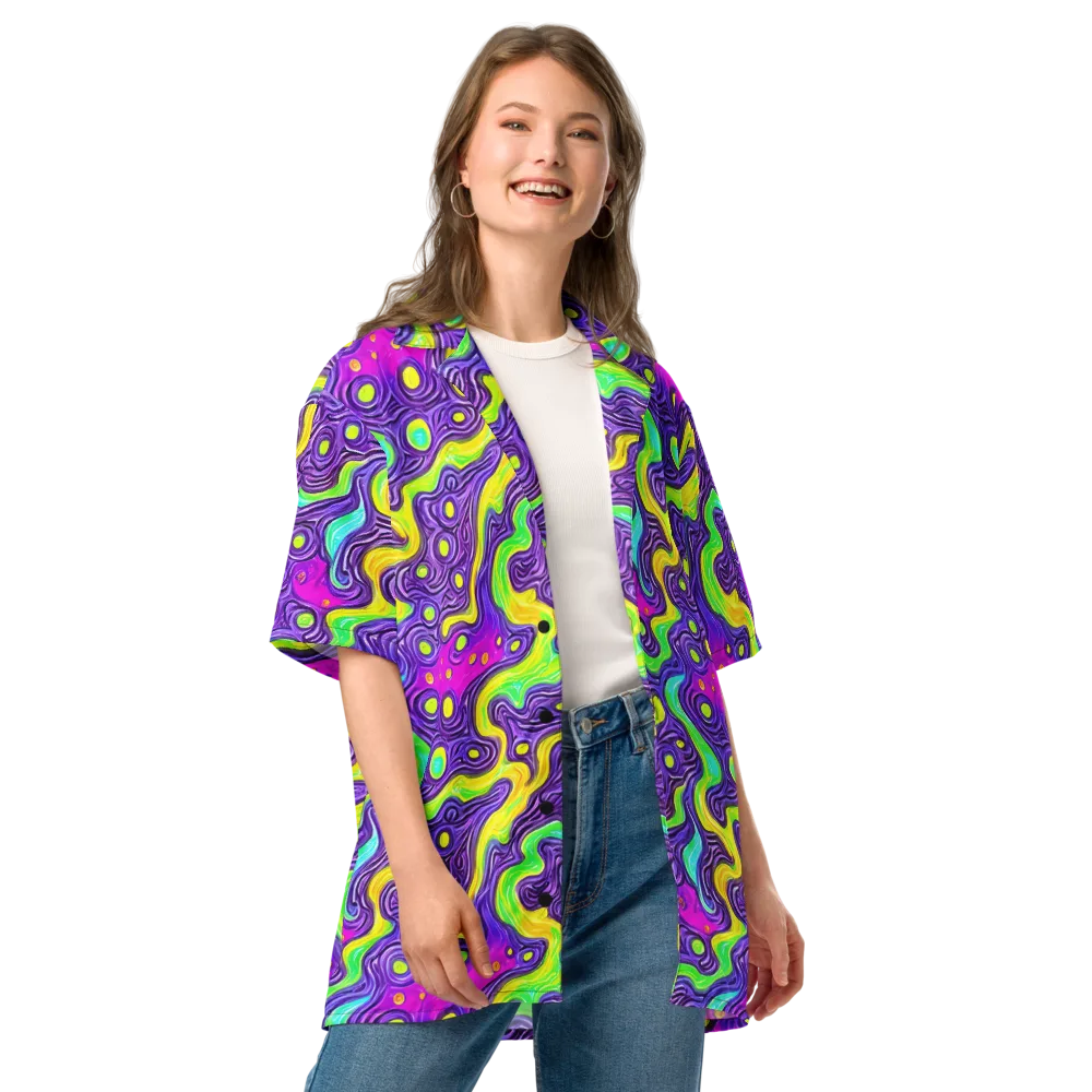 Psychedelic Pulse on Button Shirt — Front