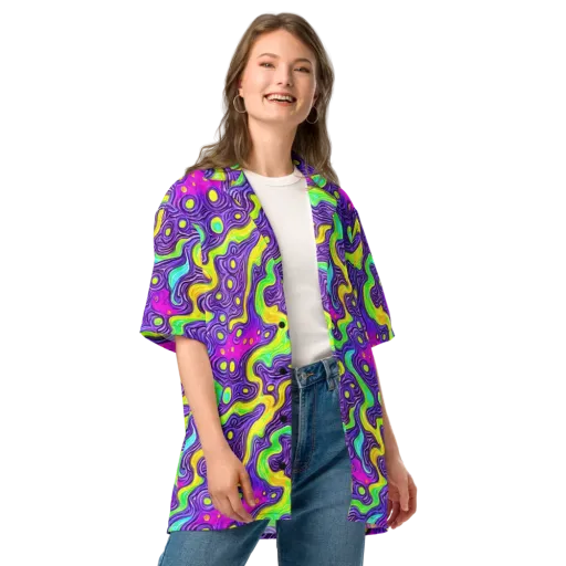 Psychedelic Pulse on a Button Shirt