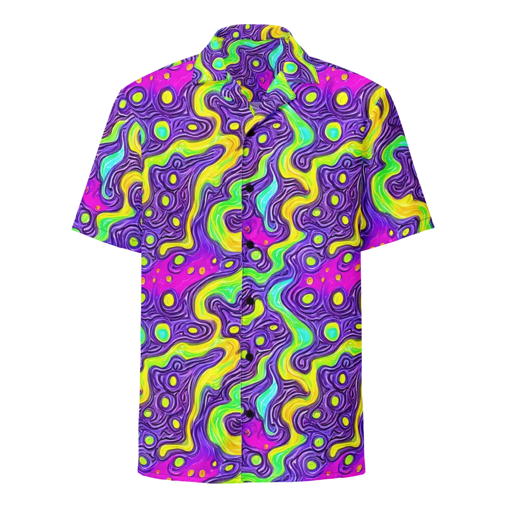 Psychedelic Pulse on Button Shirt — Front