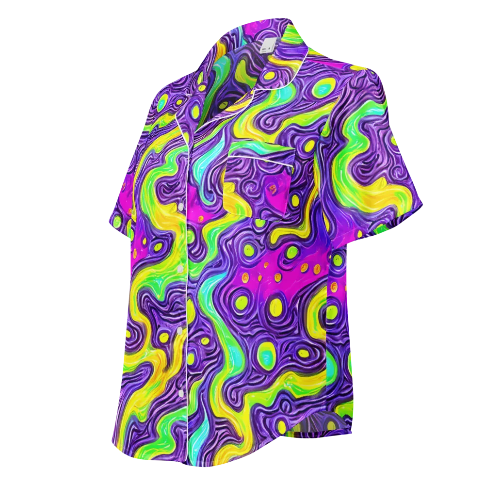 Psychedelic Pulse on Women's Short Sleeve Pajama Top — Left Front