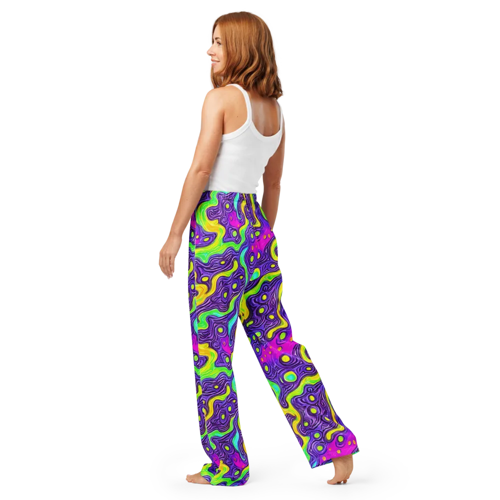 Psychedelic Pulse on Women's Pajama Pants — Back