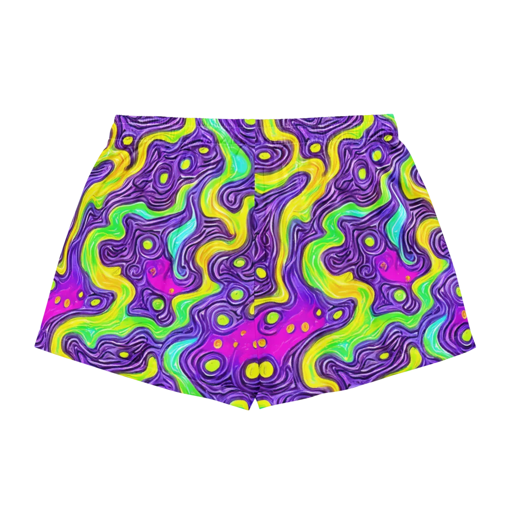 Psychedelic Pulse on Women's Pajama Shorts — Back