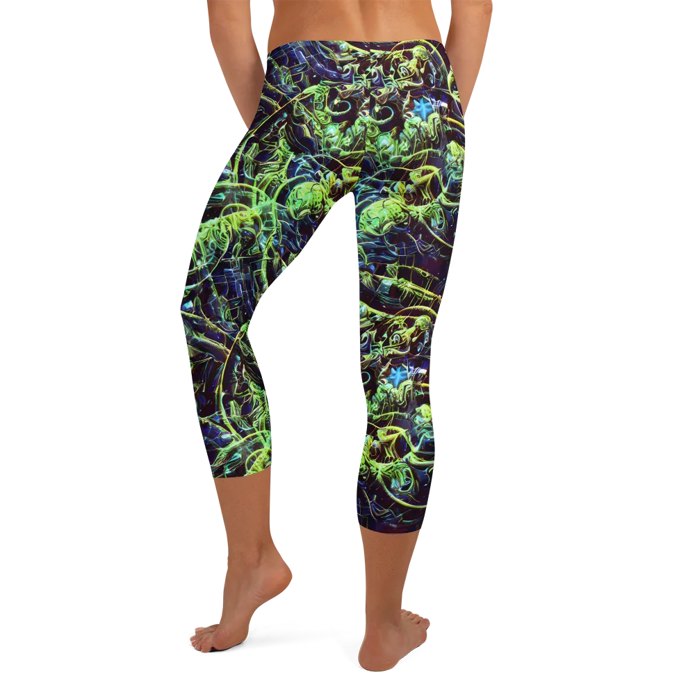 Electric Underbrush on Capri Leggings — Back