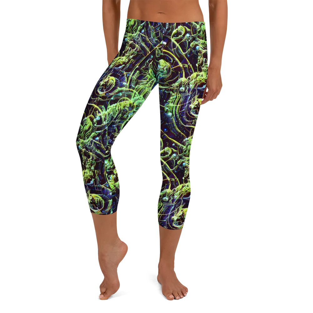 Electric Underbrush on Capri Leggings — Front