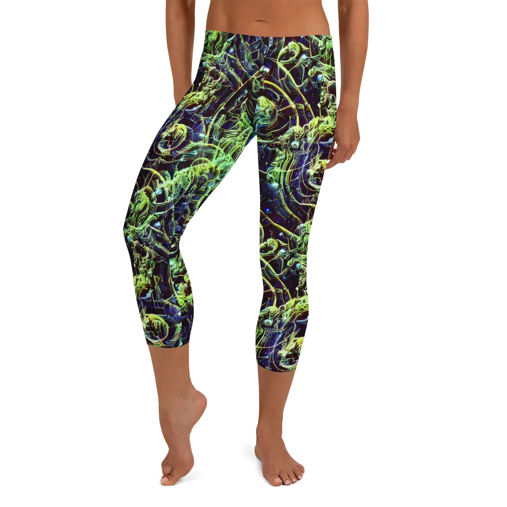 Electric Underbrush on Capri Leggings — Front