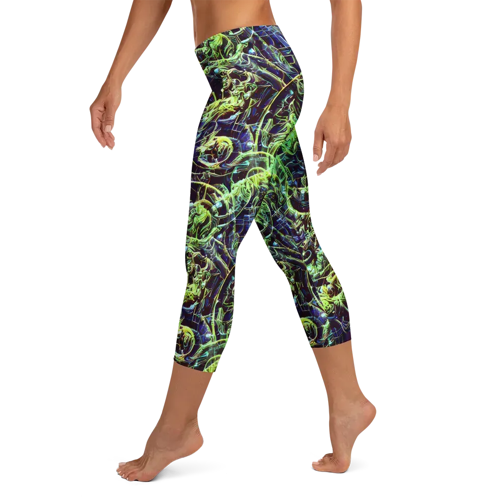 Electric Underbrush on Capri Leggings — Left