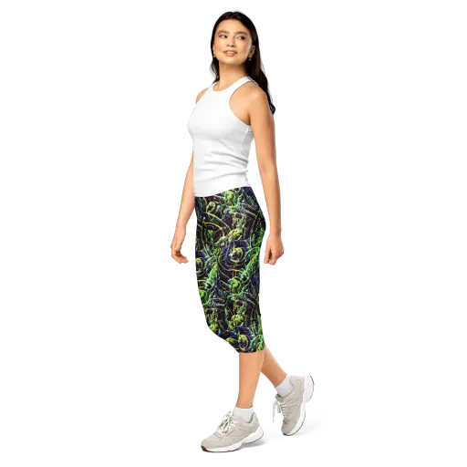 Electric Underbrush on a Capri Leggings