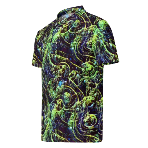 Electric Underbrush on a Men's Slim Fit Polo Shirt