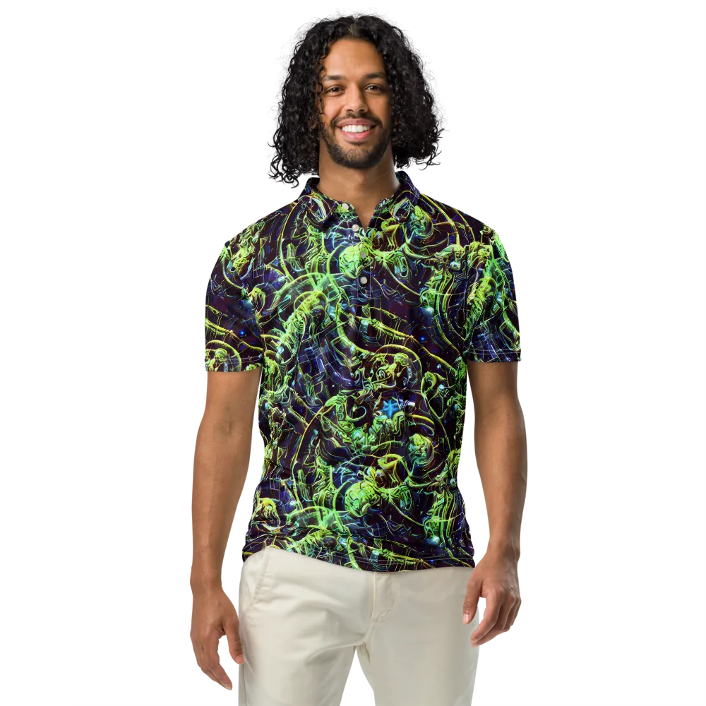 Electric Underbrush on Men's Slim Fit Polo Shirt — Front