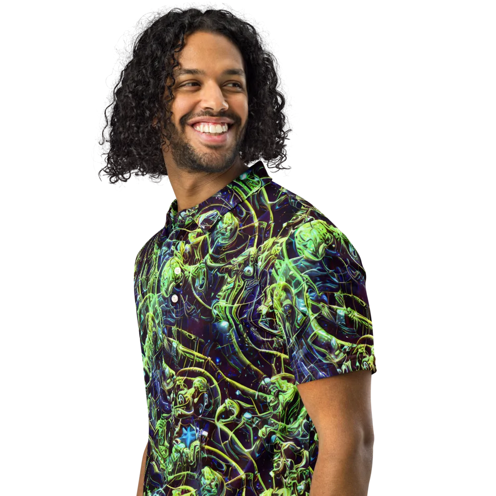 Electric Underbrush on Men's Slim Fit Polo Shirt — Left Front