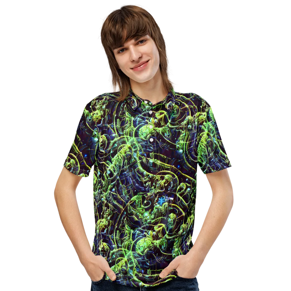 Electric Underbrush on Men's Slim Fit Polo Shirt — Front