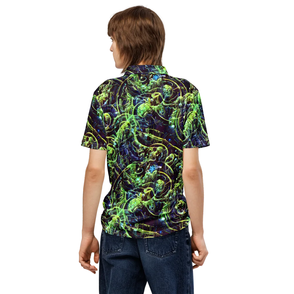 Electric Underbrush on Men's Slim Fit Polo Shirt — Back