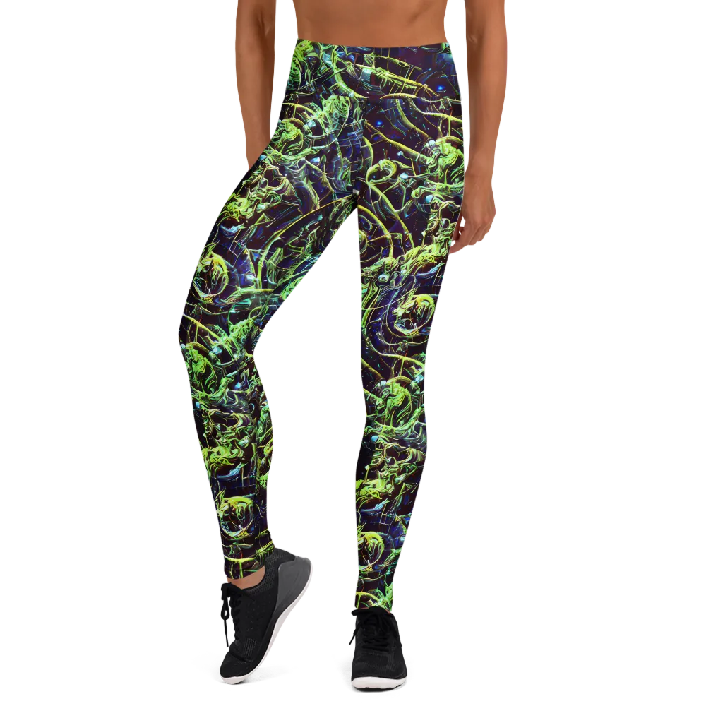Electric Underbrush on Yoga Leggings — Front