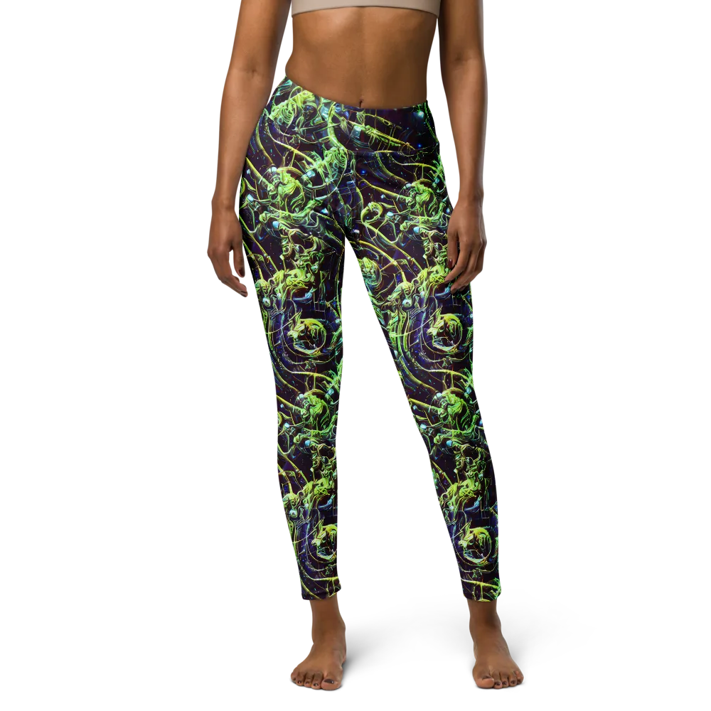 Electric Underbrush on Yoga Leggings — Front