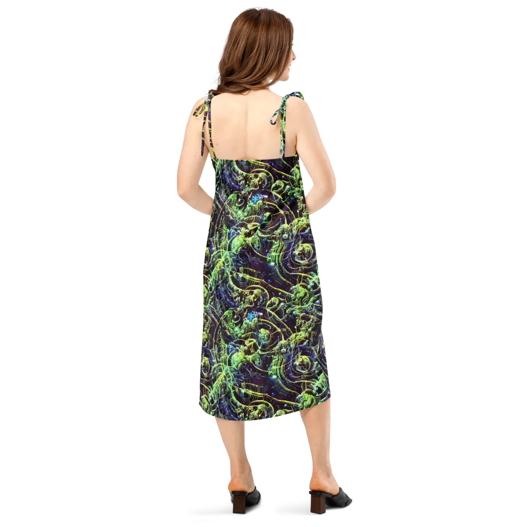 Electric Underbrush on Slip Dress — Back