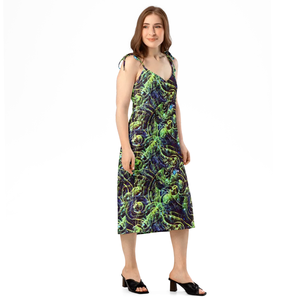 Electric Underbrush on Slip Dress — Right Front