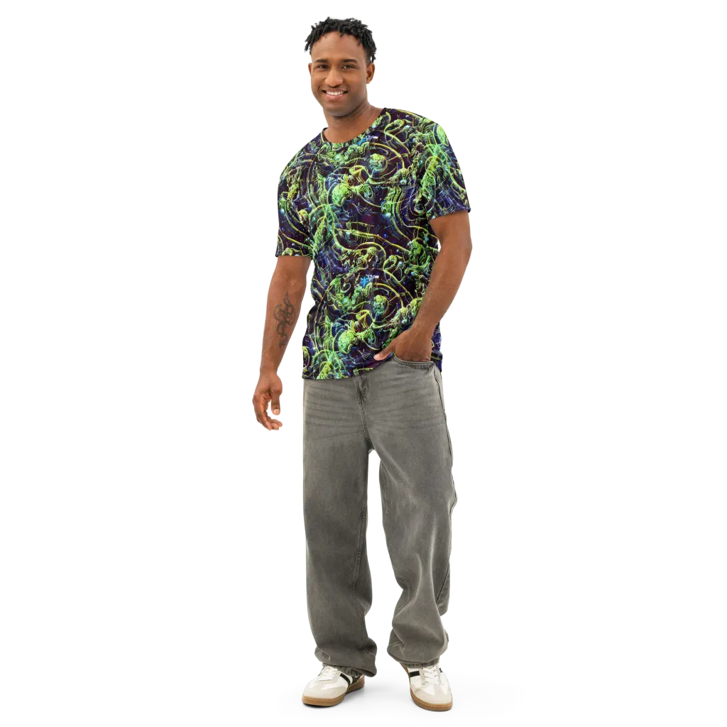 Electric Underbrush on Men's Cotton Crew Neck T-Shirt — Front