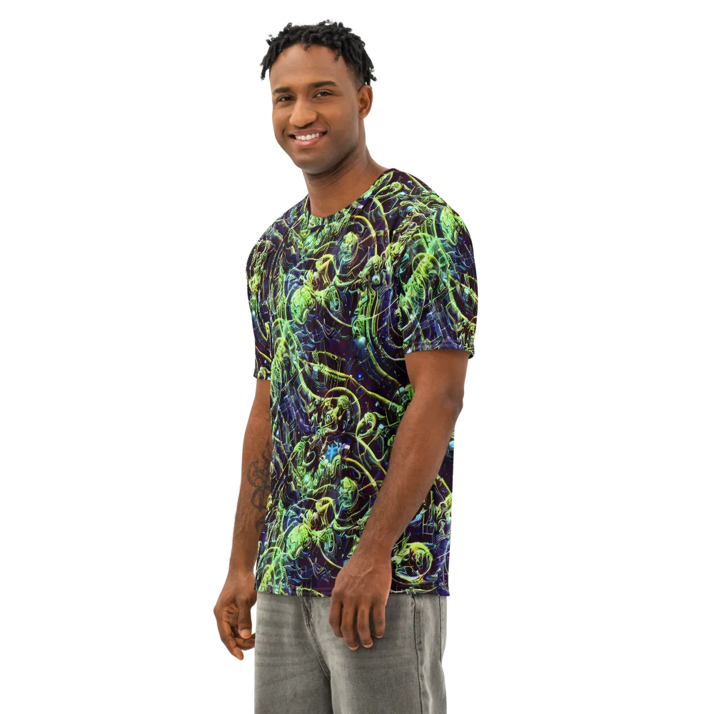 Electric Underbrush on Men's Cotton Crew Neck T-Shirt — Left Front