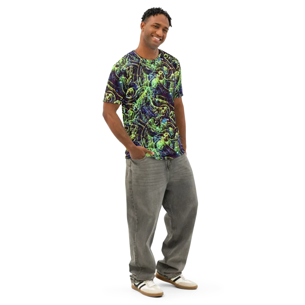 Electric Underbrush on Men's Cotton Crew Neck T-Shirt — Right Front