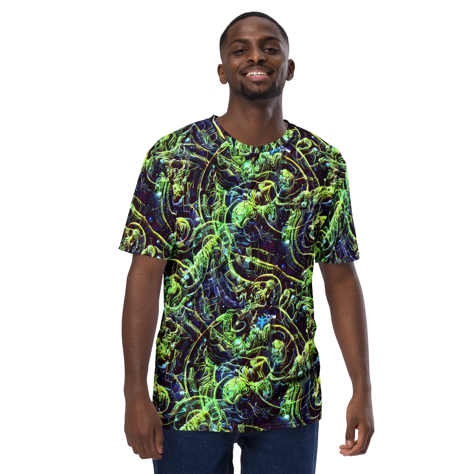 Electric Underbrush on Men's Crew Neck T-Shirt — Front