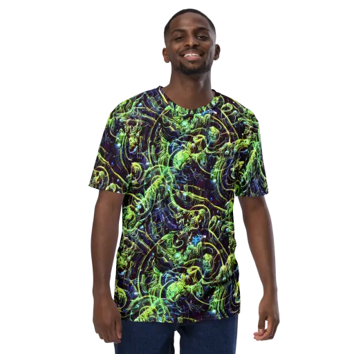 Electric Underbrush on a Men's Crew Neck T-Shirt