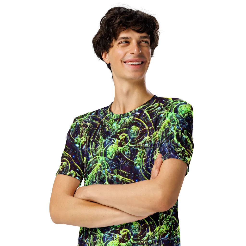 Electric Underbrush on Men's Crew Neck T-Shirt — Left Front