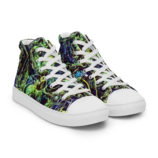 Electric Underbrush on a Men's High Top Canvas Shoes