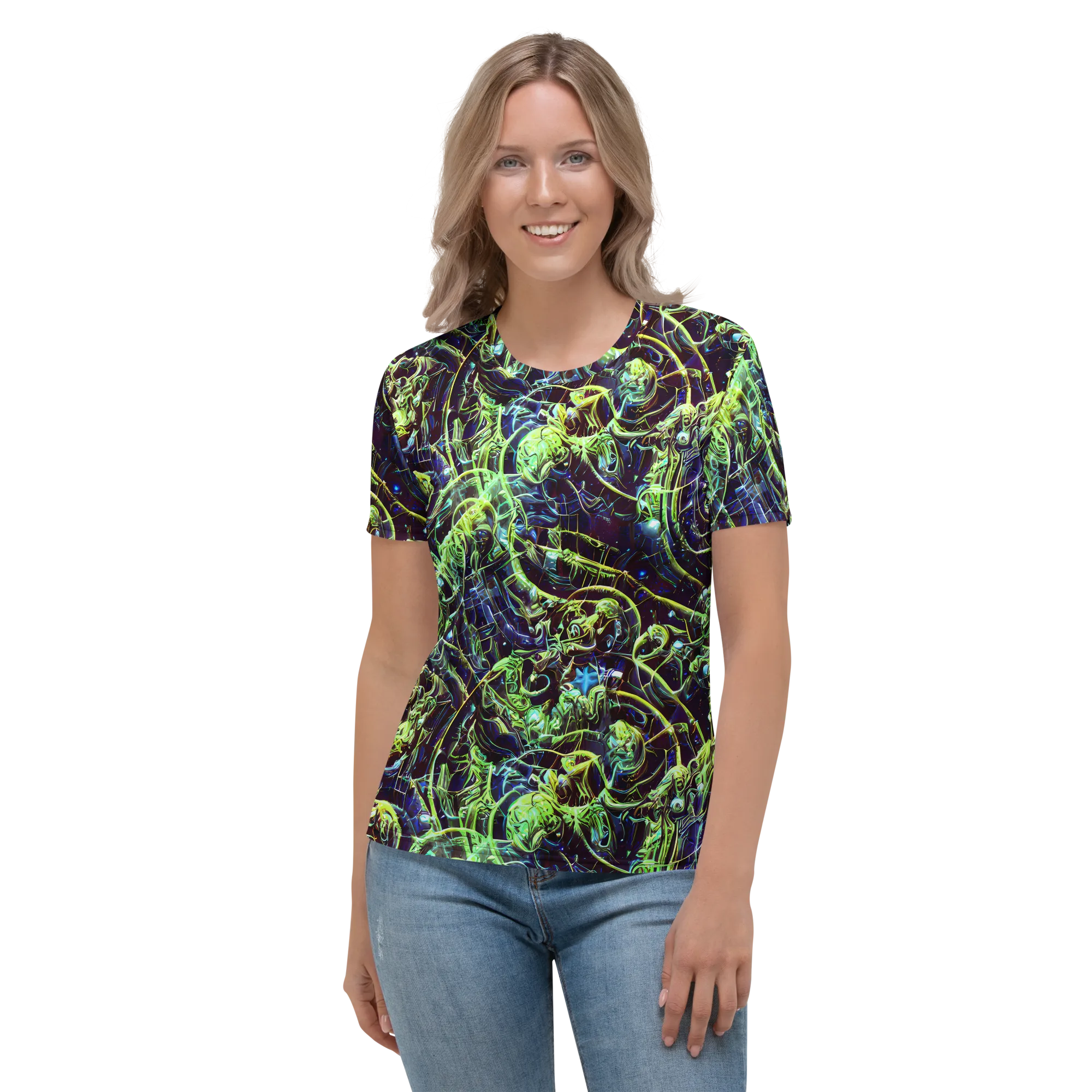 Electric Underbrush on Women's Crew Neck T-Shirt — Front