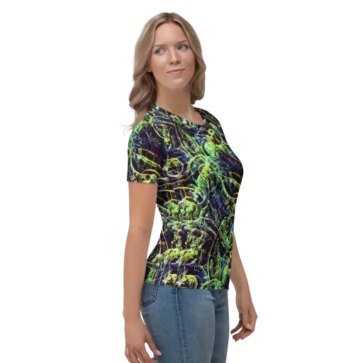 Electric Underbrush on a Women's Crew Neck T-Shirt