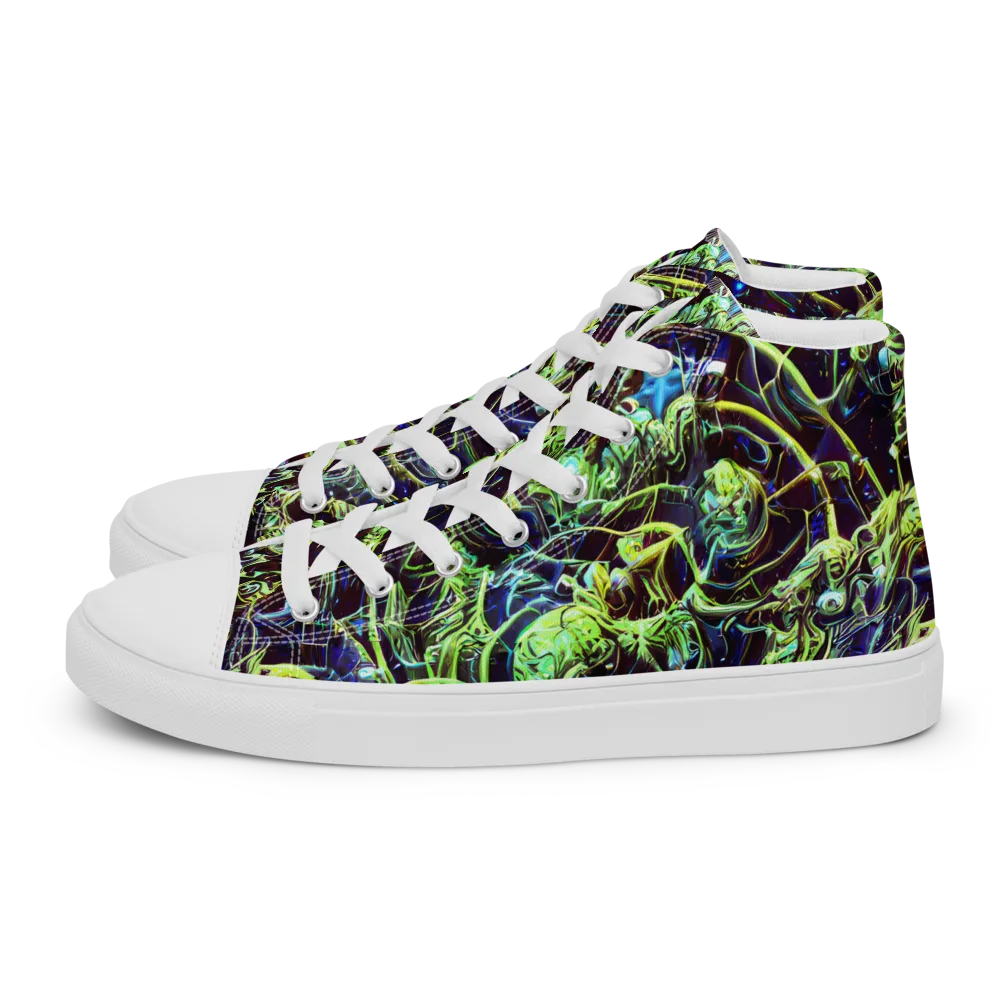 Electric Underbrush on Women's High Top Canvas Shoes — Left