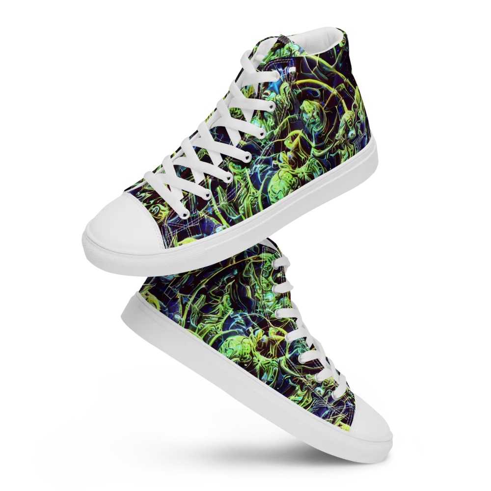Electric Underbrush on Women's High Top Canvas Shoes — Front