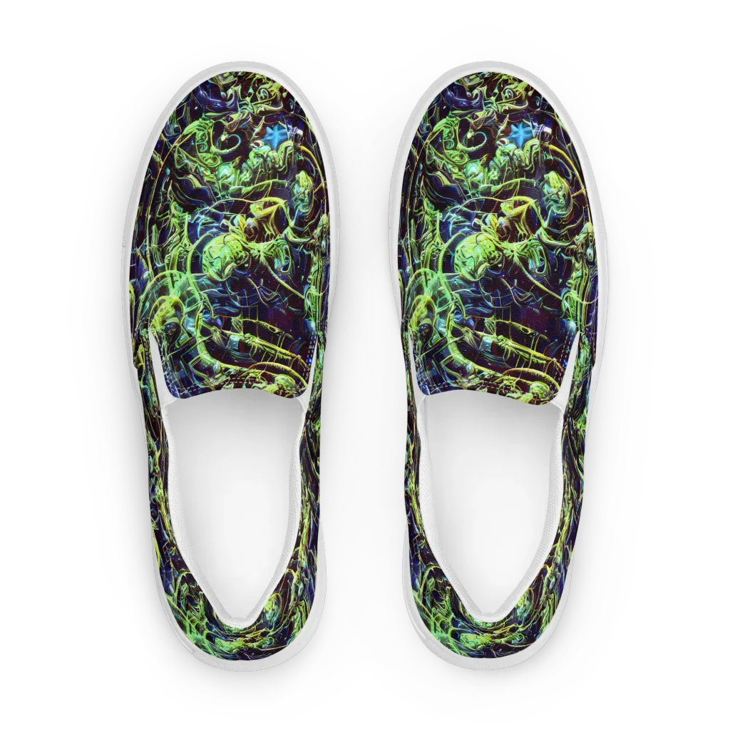 Electric Underbrush on Men's Slip-On Canvas Shoes — Front