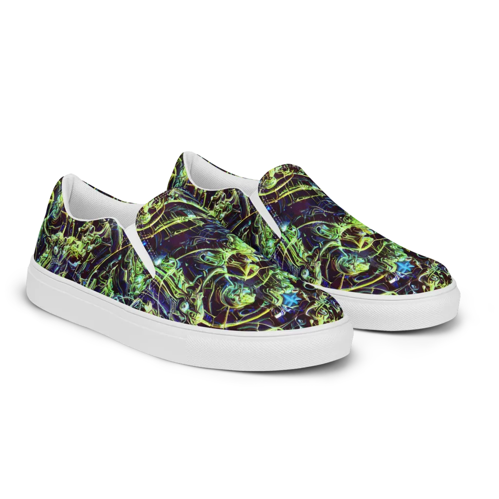 Electric Underbrush on Men's Slip-On Canvas Shoes — Right Front