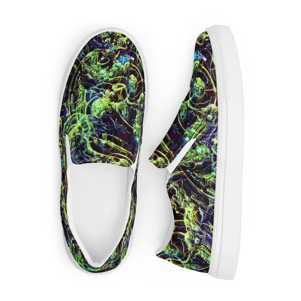 Electric Underbrush on Men's Slip-On Canvas Shoes — Front