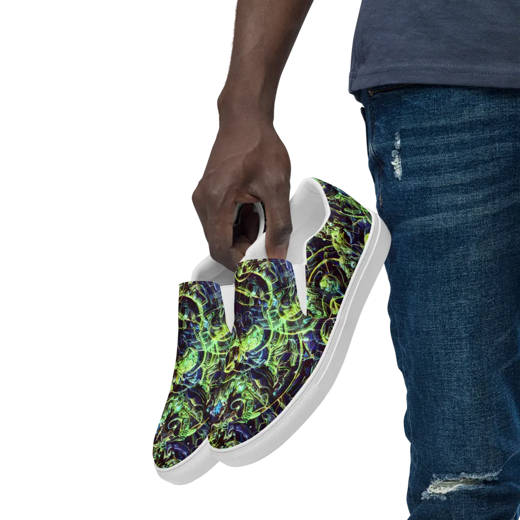 Electric Underbrush on Men's Slip-On Canvas Shoes — Left Front