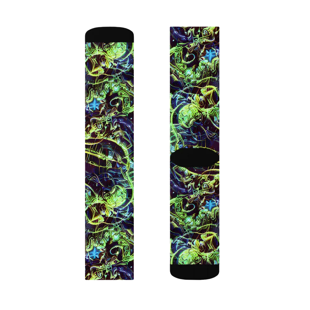 Electric Underbrush on Socks — Left Sock
