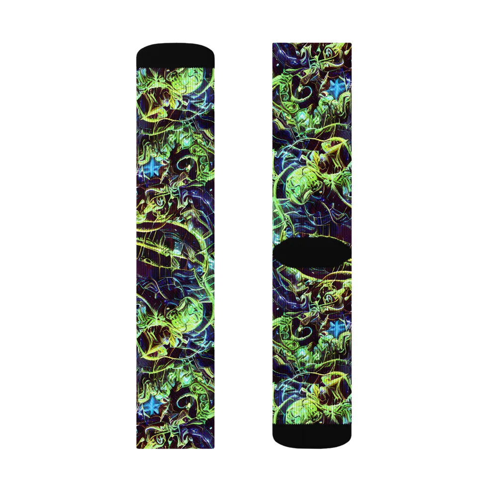 Electric Underbrush on Socks — Right Sock
