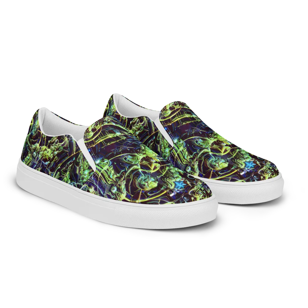 Electric Underbrush on Women's Slip-On Canvas Shoes — Right Front